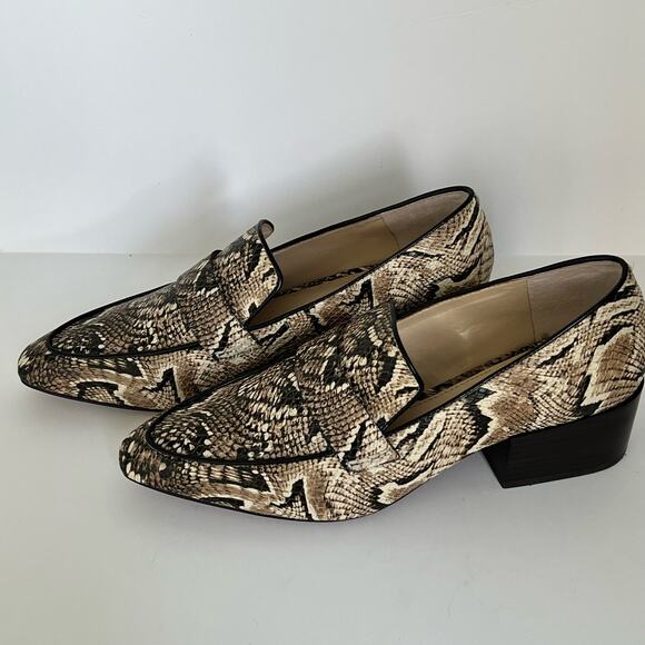Vince Camuto Adealia Loafers Size 10M Snake Print Leather Flats Dress Shoes - Picture 9 of 11